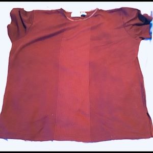 Golden Touch maroon short-sleeved top/tunic